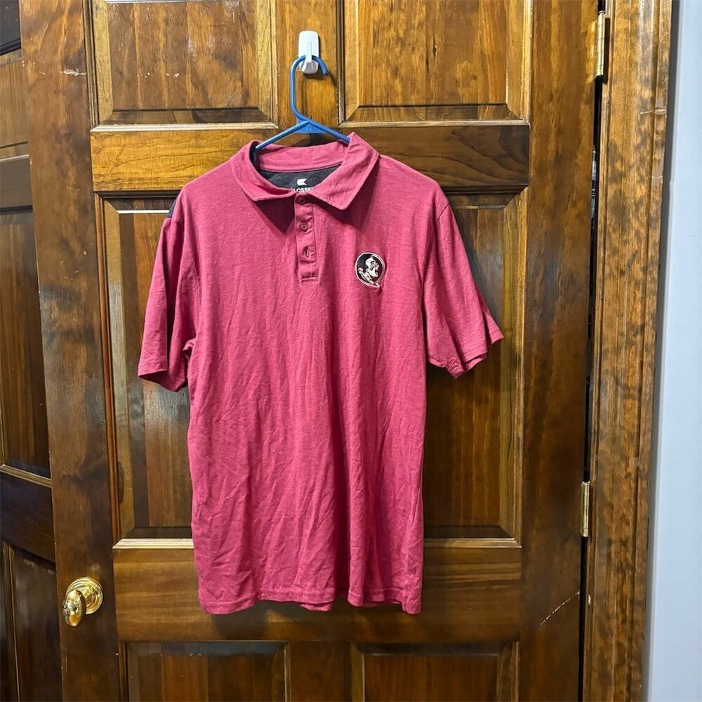 Colosseum Florida State Seminoles FSU Polo Shirt Mens L Garnet Charcoal